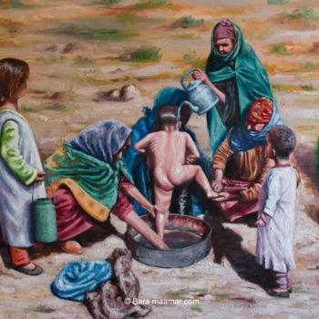 Painting titled "the past" by Maamar Bara, Original Artwork, Oil