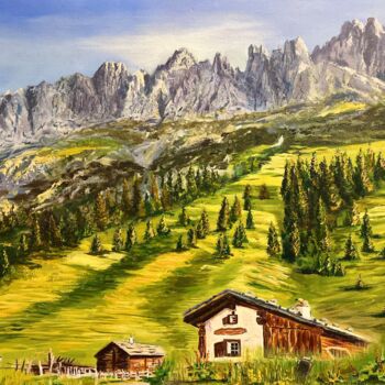 Картина под названием "Швейцарские альпы" - Eduard Baranov, Подлинное произведение искусства, Масло