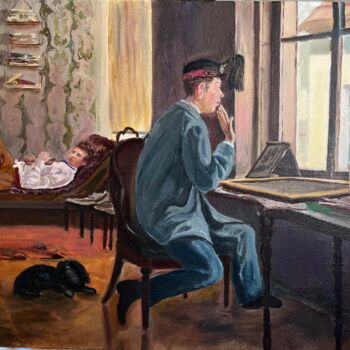 Pintura intitulada "По мотивам И.Е.Репи…" por Eduard Baranov, Obras de arte originais, Óleo