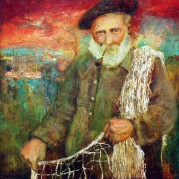 Pintura titulada "The_Old_Fisherman.j…" por George Baratashvili, Obra de arte original
