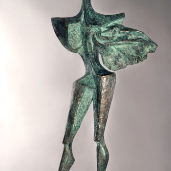 Sculpture titled "NEL VENTO" by Orazio Barbagallo, Original Artwork, Bronze