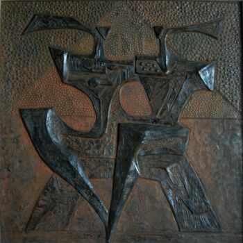 Sculpture titled "Amanti" by Orazio Barbagallo, Original Artwork, Resin Mounted on Wood Stretcher frame
