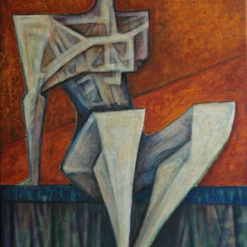 Painting titled "All'imbrunire" by Orazio Barbagallo, Original Artwork, Acrylic Mounted on Wood Stretcher frame