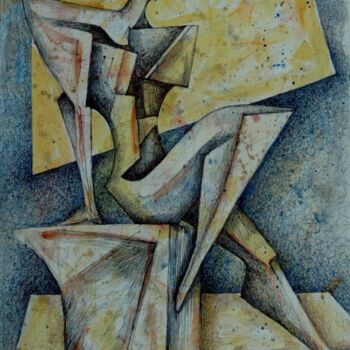 Painting titled "Riposo" by Orazio Barbagallo, Original Artwork, Watercolor