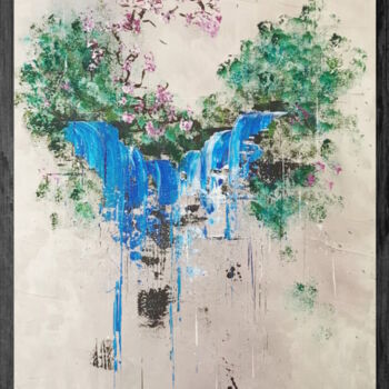 Peinture intitulée "Mizu" par Barbara ., Œuvre d'art originale, Acrylique Monté sur Châssis en bois