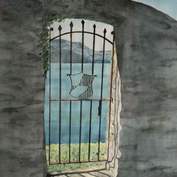 Картина под названием "La Porte du Paradis…" - Barbara B., Подлинное произведение искусства, Акварель Установлен на картон