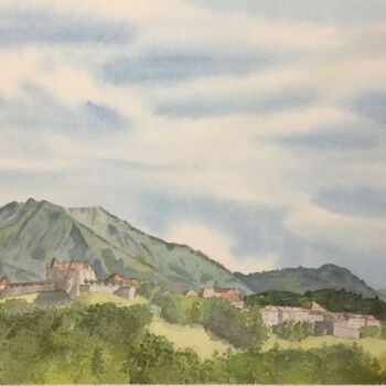 Painting titled "Gruyères (Fribourg)" by Barbara B., Original Artwork, Watercolor
