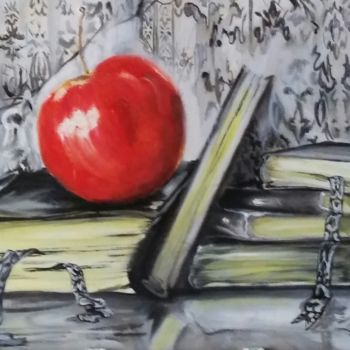 Pittura intitolato "Apple dark" da Ba', Opera d'arte originale