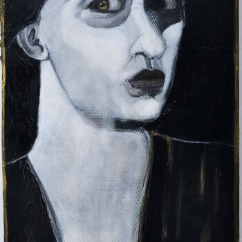 Peinture intitulée "La Silencieuse" par Barbara E.Lezmy, Œuvre d'art originale, Huile Monté sur Autre panneau rigide