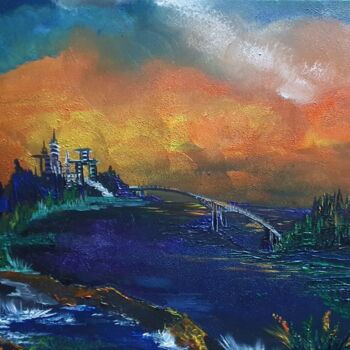 Painting titled "Bridge of Destiny" by Barbara Fuhrmann, Original Artwork, Acrylic