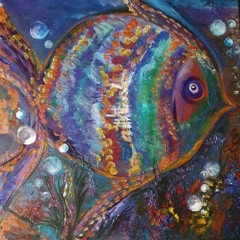 Pintura intitulada "A Fishful of Dollars" por Barbara Fuhrmann, Obras de arte originais, Acrílico
