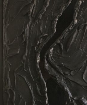 Schilderij getiteld "Black river" door Barbara Ganci Bouet, Origineel Kunstwerk, Acryl Gemonteerd op Houten paneel