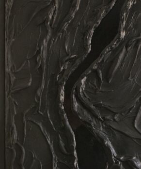 Painting titled "Black river" by Barbara Ganci Bouet, Original Artwork, Acrylic Mounted on Wood Panel