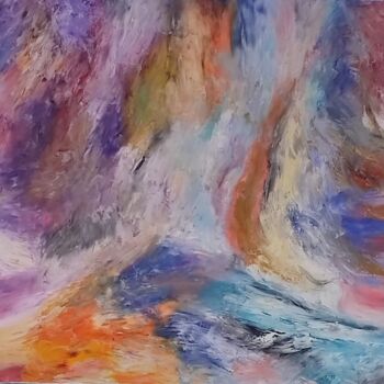 Картина под названием "tempete" - Barbara Girand, Подлинное произведение искусства, Масло Установлен на Деревянная рама для…