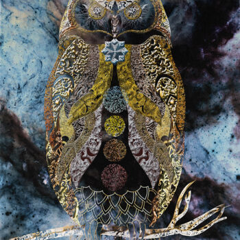 Arte digital titulada "Owl Rebirth" por Barbara Goguier, Obra de arte original, Trabajo Digital 2D