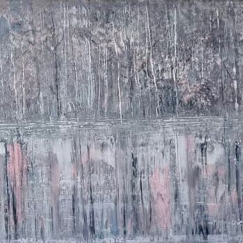 Painting titled "Pink and Gray forest" by Barbara Kizer, Original Artwork, Acrylic Mounted on Wood Stretcher frame