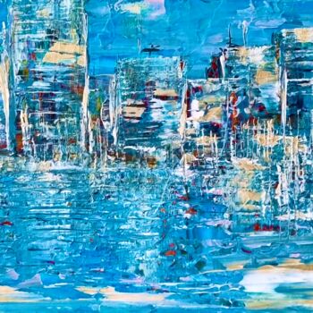 Painting titled "Blue City Sound" by Barbara Kizer, Original Artwork, Acrylic