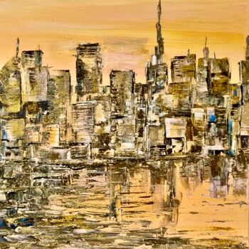 Pittura intitolato "Golden City" da Barbara Kizer, Opera d'arte originale, Acrilico