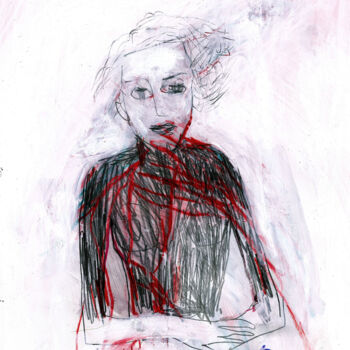 Desenho intitulada "Porträt 07" por Barbara Kroll, Obras de arte originais, Lápis
