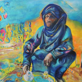 Malerei mit dem Titel "Mohammed" von Barbara Low, Original-Kunstwerk, Acryl