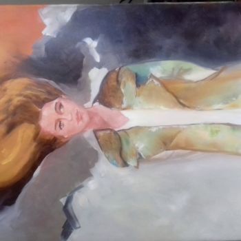 Malarstwo zatytułowany „Pani Zima” autorstwa Barbara Makowska, Oryginalna praca, Olej