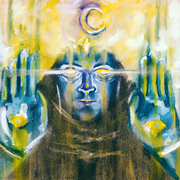 Painting titled "Lord Shiva" by Barbara Melich, Original Artwork, Acrylic