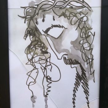 Peinture intitulée "Jesus Cristo" par Roberval Fernandes, Œuvre d'art originale, Autre