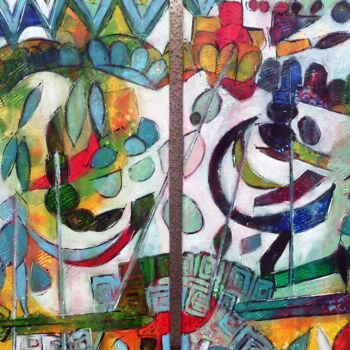 Картина под названием ""Deep Tic" diptyque" - Barbara Piatti, Подлинное произведение искусства, Масло