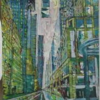 Ζωγραφική με τίτλο "5th Avenue II" από Barbara Piatti, Αυθεντικά έργα τέχνης, Λάδι