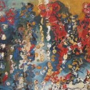 Malerei mit dem Titel "Feu follet" von Barbara Piatti, Original-Kunstwerk, Öl