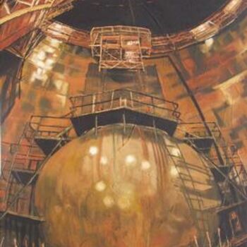 Peinture intitulée "Orange mécanique" par Barbara Piatti, Œuvre d'art originale, Huile