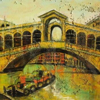 Painting titled "Business Bridge" by Barbara Piatti, Original Artwork, Oil