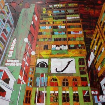 Картина под названием "Kowloon Blues" - Barbara Piatti, Подлинное произведение искусства, Масло