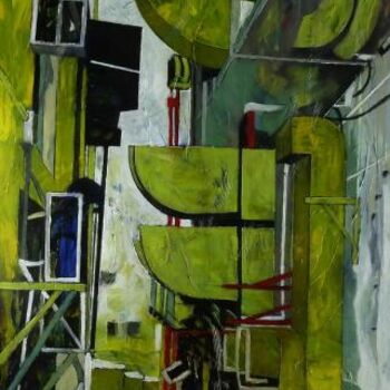 Painting titled "Back Stage" by Barbara Piatti, Original Artwork, Oil