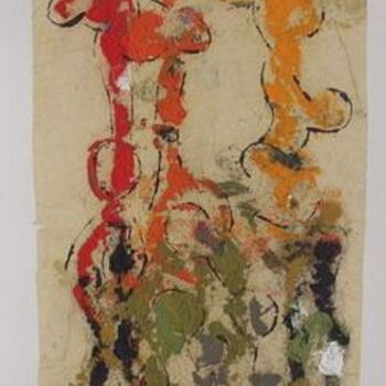 Ζωγραφική με τίτλο "Filiformes" από Barbara Piatti, Αυθεντικά έργα τέχνης, Λάδι Τοποθετήθηκε στο Ξύλινο πάνελ