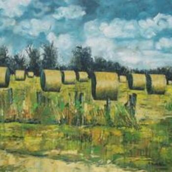 Pintura intitulada "Straw factory" por Barbara Piatti, Obras de arte originais, Óleo
