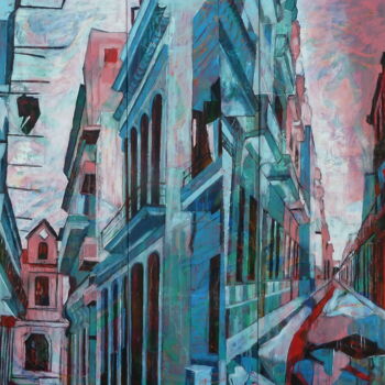 Pintura intitulada "Old Havana, triptyq…" por Barbara Piatti, Obras de arte originais, Óleo