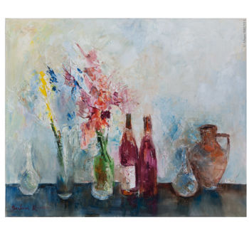 Pintura intitulada "Tavel, Fleurs des c…" por Barbara Robinson, Obras de arte originais, Guache