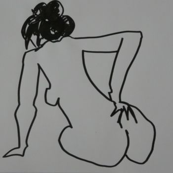 Dessin intitulée "main sur la hanche" par Barbara Bernard, Œuvre d'art originale