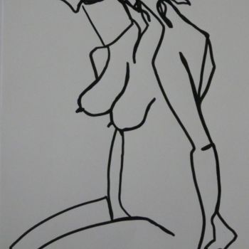 Dessin intitulée "femme soumise" par Barbara Bernard, Œuvre d'art originale