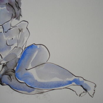 Peinture intitulée "Femme bleue" par Barbara Bernard, Œuvre d'art originale