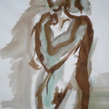 Dessin intitulée "femme debout" par Barbara Bernard, Œuvre d'art originale