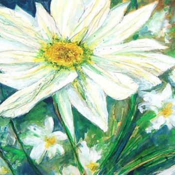 Malerei mit dem Titel "Daisies" von Barbara Craig, Original-Kunstwerk, Öl