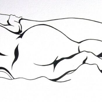 Malerei mit dem Titel "Paula sleeping 2" von Barbara Craig, Original-Kunstwerk, Tinte