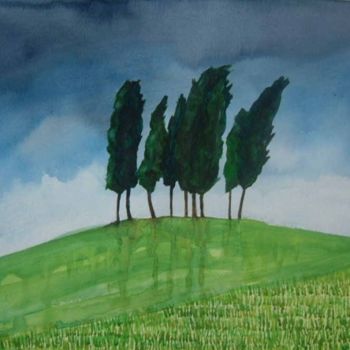 Peinture intitulée "Tuscan Trees" par Barbara Craig, Œuvre d'art originale