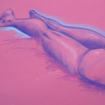 Desenho intitulada "Pink Legs" por Barbara Craig, Obras de arte originais, Pastel