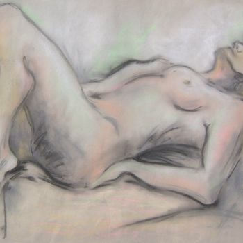 Tekening getiteld "Grey Nude" door Barbara Craig, Origineel Kunstwerk, Pastel
