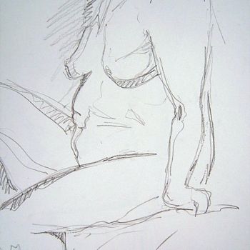 Drawing titled "Seated figure-1" by Barbara Craig, Original Artwork, Graphite