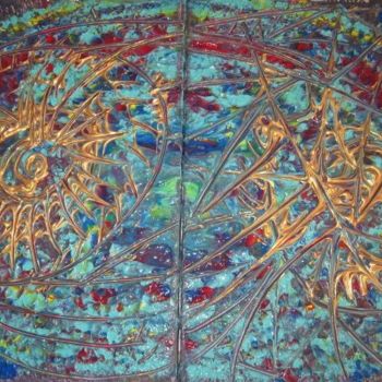 Pittura intitolato "Global univer 2" da Barbara Hughes, Opera d'arte originale