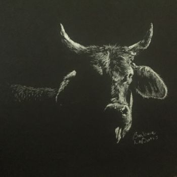 「Taurus」というタイトルの描画 Barbara Labutisによって, オリジナルのアートワーク, 木炭